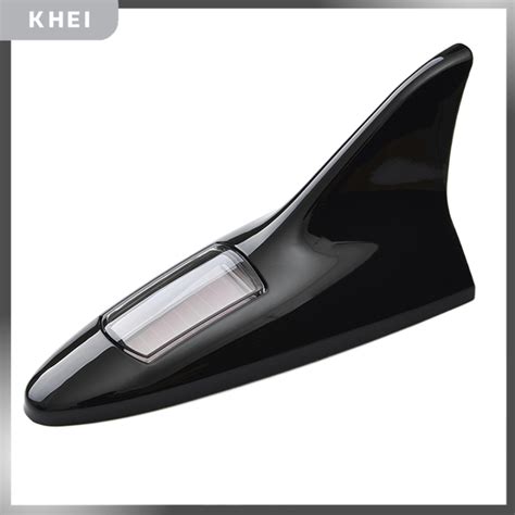 Khei Universal Led Light Car Shark Fin Antenna With Solar Energy Auto