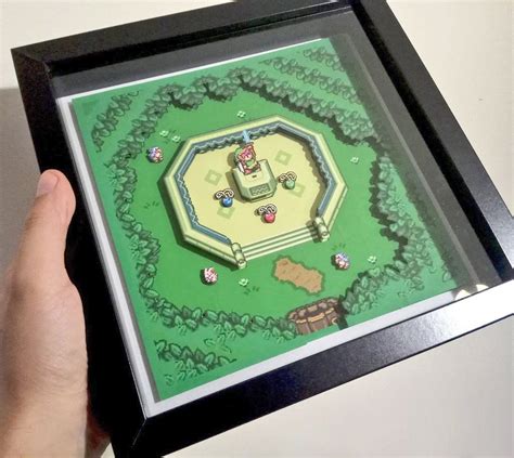 Zelda 3d Art Shadow Box Zelda Alttp Video Game Decor Art Etsy Norway