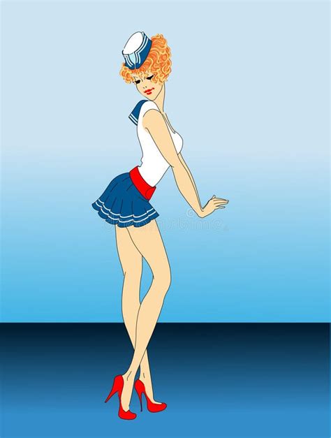 Vector Illustration Of Sailor Woman Retro Pop Art Comic Style Stock