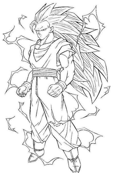 Goku Ssj Dios Para Colorear