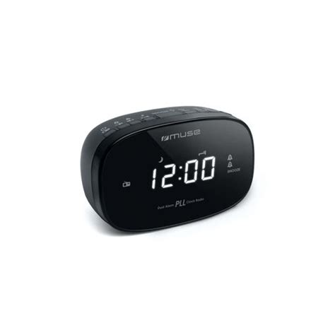 Radio Reloj Despertador Digital Muse M Cr Black Fm Negro Con