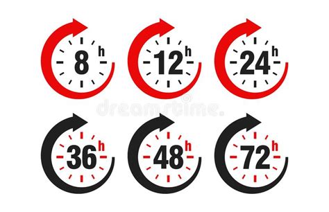 Clocks Time Hours Symbol Arrow Label Stock Vector Illustration Of