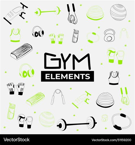 Fitness Equipment Royalty Free Vector Image Vectorstock