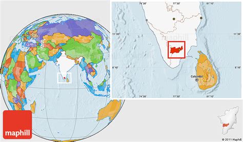 Political Location Map Of Madurai Highlighted Country