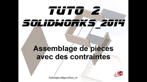 Tuto Solidworks 2 Assemblage de pièces avec des contraintes YouTube