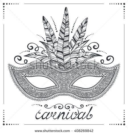 Vector Illustration Hand Drawn Venetian Carnival Stock Vector Royalty