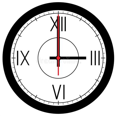 Wall Clock with Roman Numerals Stock Vector - Illustration of design ...