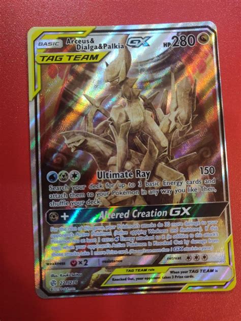 Arceus Dialga Palkia Tag Team Gx Full Art Hobbies Toys Toys Games