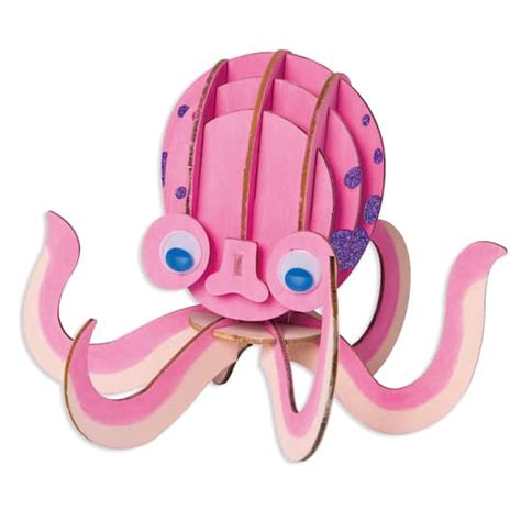 Buy In Bulk 12 Pack Color Your Way Octopus 3d Wood Puzzle Kit By