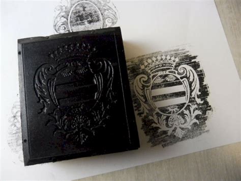 Ancien Tampon Matrice Ex Libris Blason Inconnu Vendu