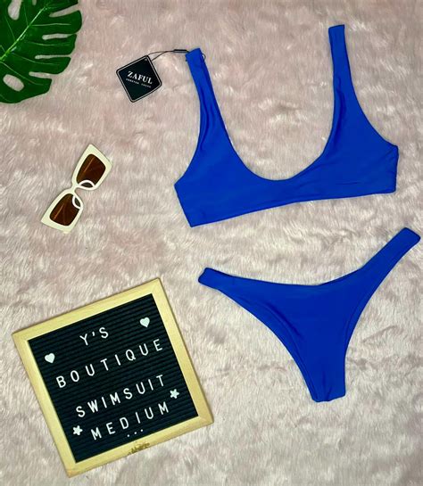 Royal Blue Bikini Swimsuit Women S Fashion Swimwear Bikinis Swimsuits On Carousell