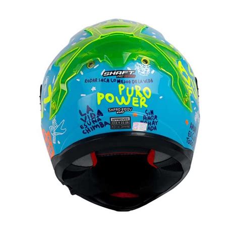 Casco Certificado SHAFT PRO 610 EVO Puro Power Azul Naranja Visor IR Azul