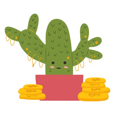 O Cacto Devolve O Dinheiro - Design PNG E SVG De Personagem Fofo De Dinheiro De Cacto Legal Para ...