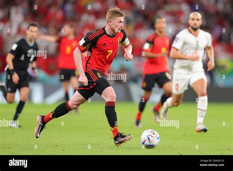 Doha Qatar 27th Nov 2022 Kevin De Bruyne Of Belgium Dribbles The