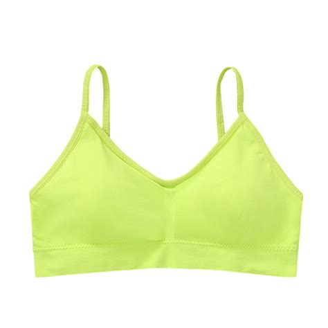 Amidoa Push Up Bras For Older Women Sports Seamless Yellow Solid High Support Bralette Lingerie