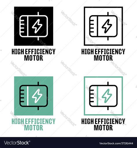 Hign efficiency motor information sign Royalty Free Vector