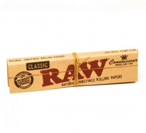 Raw Classic Connoisseur King Size Slim Rolling Papers Tips 24ct Box