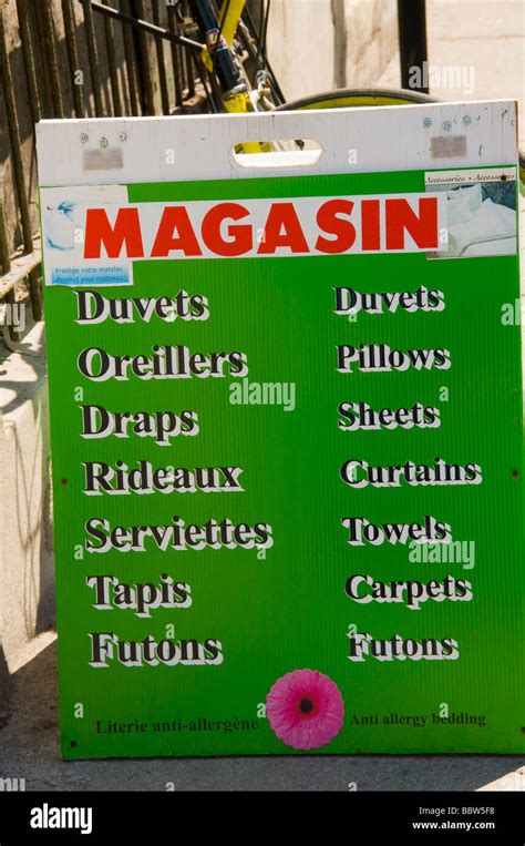 Advertsing In French Different Items Hi Res Stock Photography And