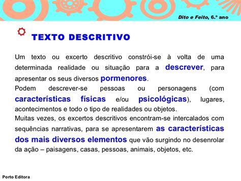 Texto Narrativo E Descritivo - Texto Descritivo E Narrativo - BINKEDU