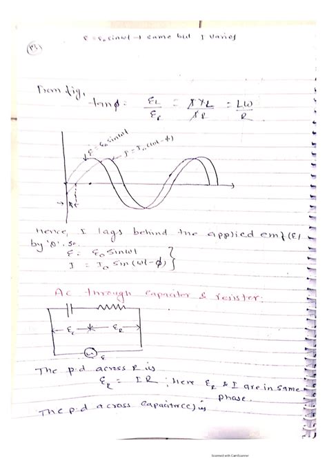 Class 12 Alternating Current Ac Full Notes