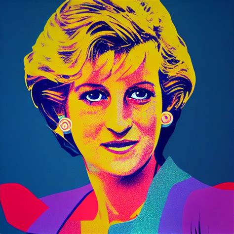 Princess Diana In The Style Of Andy Warhol And Roy Midjourney