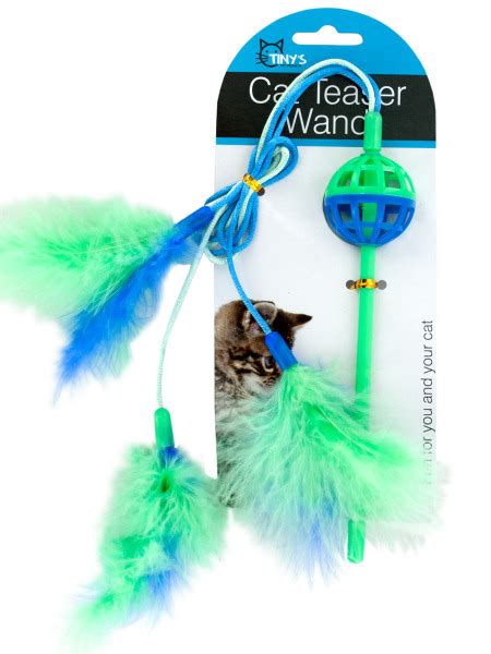 Cat Teaser Wand with Feathers