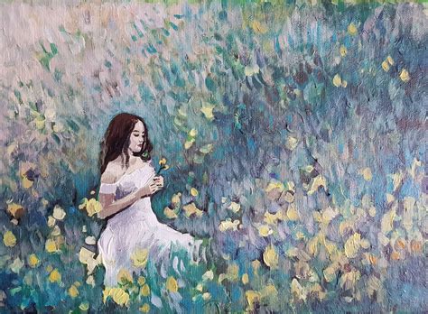 young lady  flowers klara fuchs touchofart