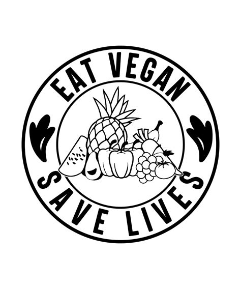 Eat Vegan Save Lives Logo Vector Tshirt Design 13649665 Vector Art At