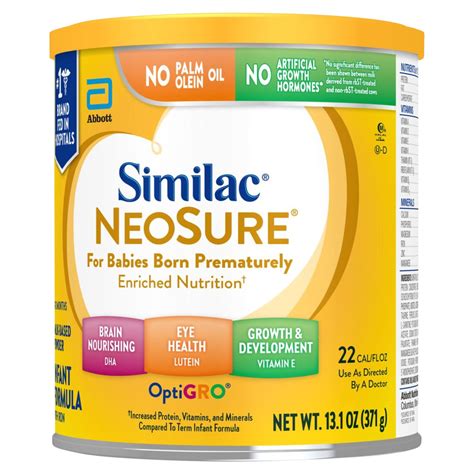 Similac Neosure Infant Formula With Iron Optigro Milk Based Powder 0