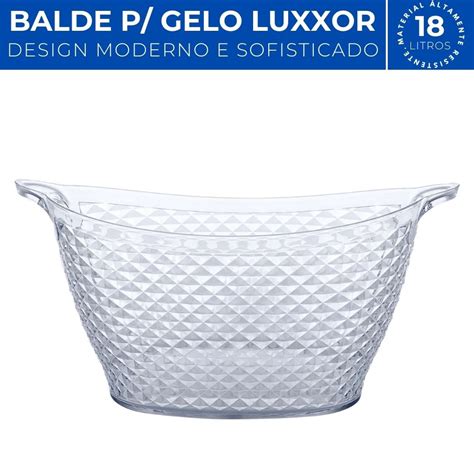 Balde De Gelo Champanheira Acr Lico Transparente Litros No Shoptime