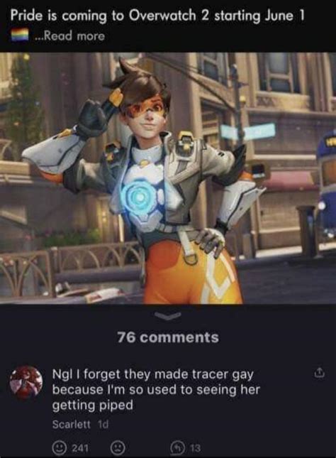 76 Comments A Ngl I Forget They Made Tracer Gay V Because I M So