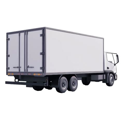 A white delivery box truck seen from a low angle 59323427 PNG