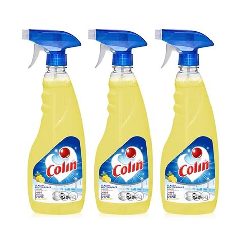 Colin 500 Ml Pack Of 3 Lemon Burst Glass And Surface Cleaner Liquid Spray Glass Cleaner