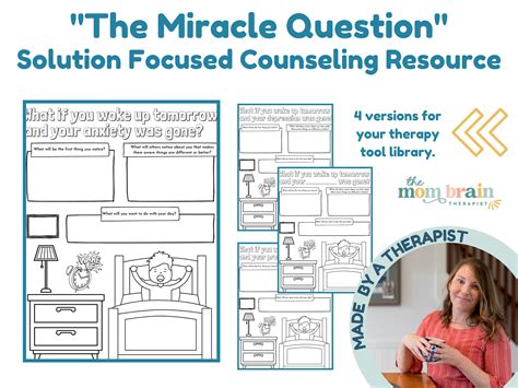 Miracle Question Solution Focused Counseling Therapy Coloring Worksheet