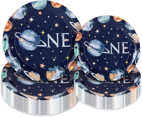 Amazon Whaline 40Pcs Space Theme Birthday Party Paper Plates