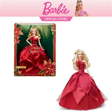 Barbie Signature Holiday Doll Blonde Wavy Hair With Doll Stand