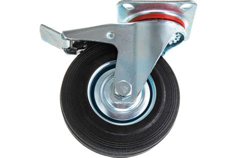 Колесо поворотное резиновое с тормозом SCb 55 125 мм TOR 1001718 ...
