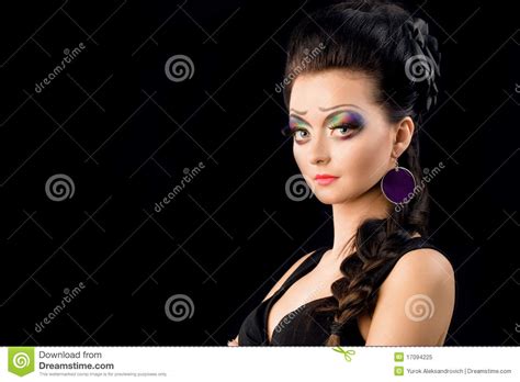 Brunette Con Trucco Creativo Immagine Stock Immagine Di Creativo Brunetta