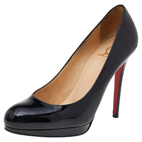 Christian Louboutin Black Patent Leather Simple Round Toe Pumps Size 37