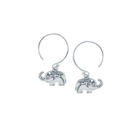 Sterling Silver Puff Elephant Earring Property Room
