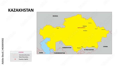Kazakhstan Map Major City In Kazakhstan Political Map Of Kazakhstan