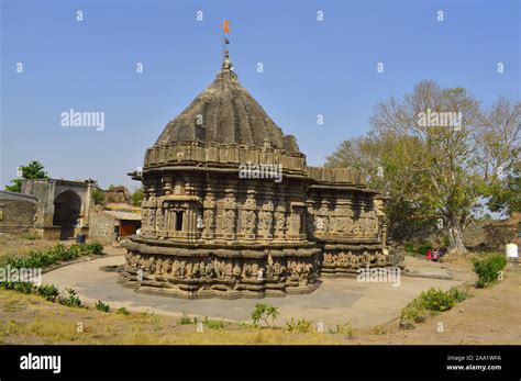 Carved Exterior View Of Kopeshwar Temple Khidrapur Maharashtra Stock