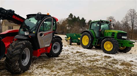 JOHN DEERE 6930 PREMIUM MANITOU WTOPA ROZSIEWANIE WAPNA 2023 YouTube