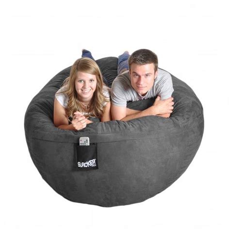 Six Foot Oval Charcoal Grey Microfiber And Memory Foam Bean Bag Overstock 6735451