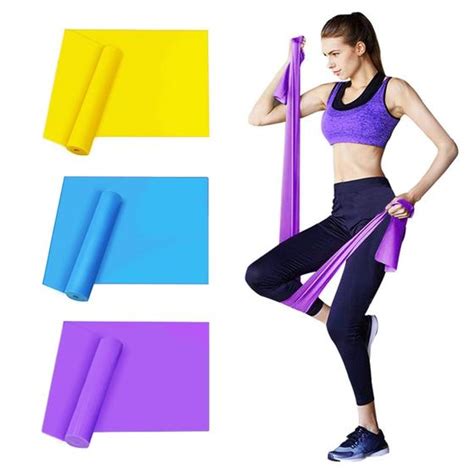 Kit 3 Faixas Elásticas Para Exercícios Yoga Alongamento Bandas