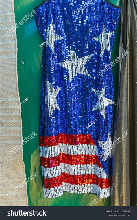 Stars Stripes Dress Modern Fashion Glitter Stock Photo 2211255543