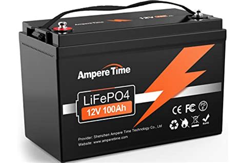 Ampere Time Batterie LiFePO4 à décharge profonde 12 V 100 Ah avec