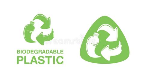 El Icono De Plástico Biodegradable Se Convierte En Planta Ilustración