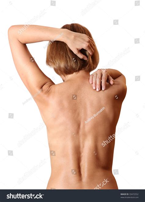 Back Woman Naked On White Background Stock Photo 33472552 Shutterstock