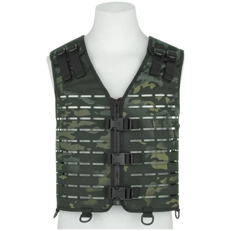 Mil Tec Laser Cut Carrier Vest Multitarn Black Vests Military 1st